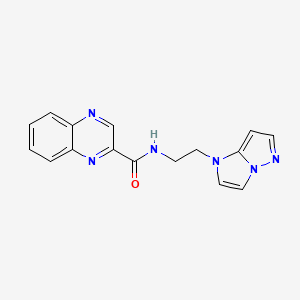 molecular formula C16H14N6O B2557183 N-(2-(1H-イミダゾ[1,2-b]ピラゾール-1-イル)エチル)キノキサリン-2-カルボキサミド CAS No. 1788543-29-2