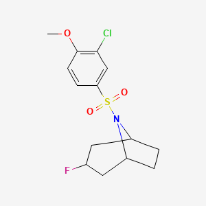 molecular formula C14H17ClFNO3S B2557185 8-(3-Chloro-4-methoxyphenyl)sulfonyl-3-fluoro-8-azabicyclo[3.2.1]octane CAS No. 2310207-76-0