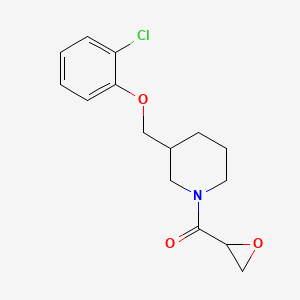 molecular formula C15H18ClNO3 B2557202 [3-[(2-Chlorophenoxy)methyl]piperidin-1-yl]-(oxiran-2-yl)methanone CAS No. 2411287-64-2