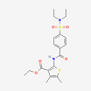 molecular formula C20H26N2O5S2 B2557209 Ethyl 2-[4-(diethylsulfamoyl)benzamido]-4,5-dimethylthiophene-3-carboxylate CAS No. 325734-52-9