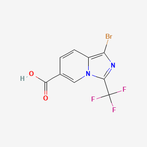 molecular formula C9H4BrF3N2O2 B2557210 1-Bromo-3-(trifluoromethyl)imidazo[1,5-a]pyridine-6-carboxylic acid CAS No. 1781028-01-0
