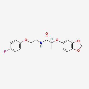 2-(benzo[d][1,3]dioxol-5-yloxy)-N-(2-(4-fluorophenoxy)ethyl)propanamide