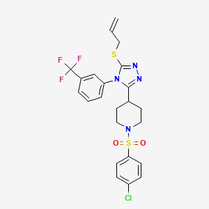 B2557214 4-{5-(allylsulfanyl)-4-[3-(trifluoromethyl)phenyl]-4H-1,2,4-triazol-3-yl}-1-[(4-chlorophenyl)sulfonyl]piperidine CAS No. 383148-09-2