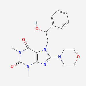 molecular formula C19H23N5O4 B2557219 7-(2-hydroxy-2-phenylethyl)-1,3-dimethyl-8-morpholino-1H-purine-2,6(3H,7H)-dione CAS No. 1105244-29-8