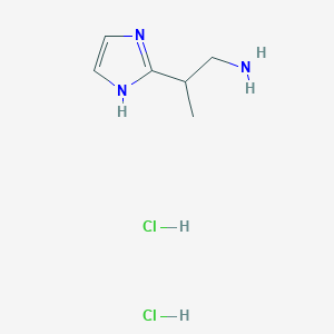 molecular formula C6H13Cl2N3 B2557244 2-(1H-imidazol-2-yl)propan-1-amine dihydrochloride CAS No. 92932-35-9