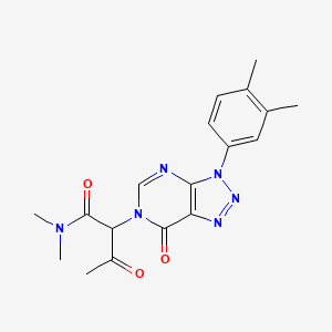 molecular formula C18H20N6O3 B2557245 2-(3-(3,4-二甲基苯基)-7-氧代-3H-[1,2,3]三唑并[4,5-d]嘧啶-6(7H)-基)-N,N-二甲基-3-氧代丁酰胺 CAS No. 872591-20-3