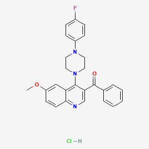 molecular formula C27H25ClFN3O2 B2557251 3-苯甲酰-4-[4-(4-氟苯基)哌嗪-1-基]-6-甲氧基喹啉盐酸盐 CAS No. 2097910-33-1