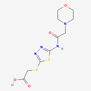 2-({5-[(2-Morpholinoacetyl)amino]-1,3,4-thiadiazol-2-yl}sulfanyl)acetic acid