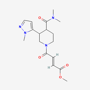 Methyl (E)-4-[4-(dimethylcarbamoyl)-3-(2-methylpyrazol-3-yl)piperidin-1-yl]-4-oxobut-2-enoate