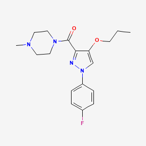 molecular formula C18H23FN4O2 B2557271 (1-(4-fluorophenyl)-4-propoxy-1H-pyrazol-3-yl)(4-methylpiperazin-1-yl)methanone CAS No. 1172950-81-0