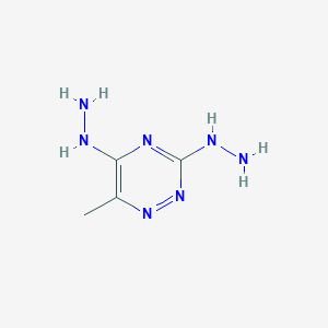 molecular formula C4H9N7 B2557273 3,5-Dihydrazinyl-6-methyl-1,2,4-triazine CAS No. 15969-22-9