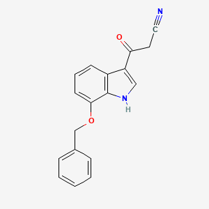 molecular formula C18H14N2O2 B2557274 3-(7-benzyloxy-1H-indol-3-yl)-3-oxo-propionitrile CAS No. 1415393-41-7