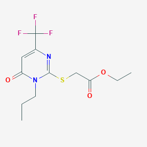 Ethyl 2-{[6-oxo-1-propyl-4-(trifluoromethyl)-1,6-dihydro-2-pyrimidinyl]sulfanyl}acetate