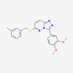 molecular formula C21H20N4O2S B2557282 3-(3,4-Dimethoxyphenyl)-6-((3-methylbenzyl)thio)-[1,2,4]triazolo[4,3-b]pyridazine CAS No. 852437-89-9