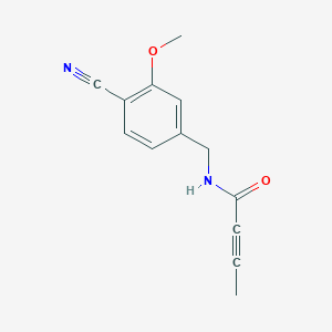 molecular formula C13H12N2O2 B2557284 N-[(4-Cyano-3-methoxyphenyl)methyl]but-2-ynamide CAS No. 2411248-36-5