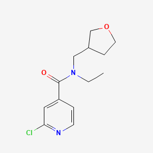 B2557289 2-chloro-N-ethyl-N-[(oxolan-3-yl)methyl]pyridine-4-carboxamide CAS No. 1182957-64-7
