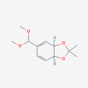 molecular formula C12H18O4 B2557298 (3aR,7aS)-5-(dimethoxymethyl)-2,2-dimethyl-3a,7a-dihydrobenzo[d][1,3]dioxole (racemic) CAS No. 1998128-18-9
