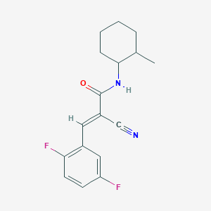 molecular formula C17H18F2N2O B2557304 (E)-2-氰基-3-(2,5-二氟苯基)-N-(2-甲基环己基)丙-2-烯酰胺 CAS No. 1181480-80-7