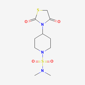 molecular formula C10H17N3O4S2 B2557306 4-(2,4-dioxothiazolidin-3-yl)-N,N-dimethylpiperidine-1-sulfonamide CAS No. 1798529-13-1