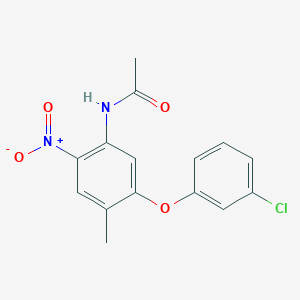 molecular formula C15H13ClN2O4 B2557313 N-[5-(3-chlorophenoxy)-4-methyl-2-nitrophenyl]acetamide CAS No. 383147-44-2