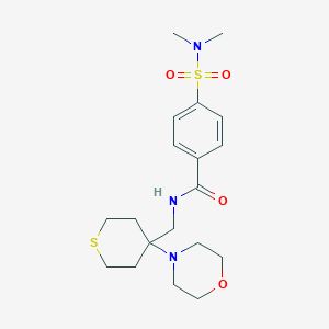 4-(Dimethylsulfamoyl)-N-[(4-morpholin-4-ylthian-4-yl)methyl]benzamide