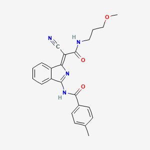 (Z)-N-(1-(1-cyano-2-((3-methoxypropyl)amino)-2-oxoethylidene)-1H-isoindol-3-yl)-4-methylbenzamide