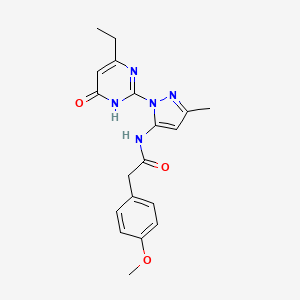 N-(1-(4-ethyl-6-oxo-1,6-dihydropyrimidin-2-yl)-3-methyl-1H-pyrazol-5-yl)-2-(4-methoxyphenyl)acetamide