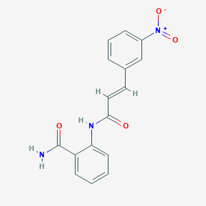 molecular formula C16H13N3O4 B2557325 2-[(2E)-3-(3-nitrophenyl)prop-2-enoylamino]benzamide CAS No. 188544-09-4
