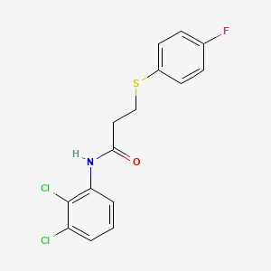 molecular formula C15H12Cl2FNOS B2557339 N-(2,3-dichlorophenyl)-3-(4-fluorophenyl)sulfanylpropanamide CAS No. 896357-96-3