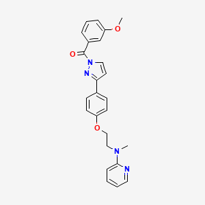 molecular formula C25H24N4O3 B2557346 (3-methoxyphenyl)[3-(4-{2-[methyl(2-pyridinyl)amino]ethoxy}phenyl)-1H-pyrazol-1-yl]methanone CAS No. 955964-62-2