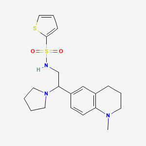 molecular formula C20H27N3O2S2 B2557348 N-(2-(1-甲基-1,2,3,4-四氢喹啉-6-基)-2-(吡咯烷-1-基)乙基)噻吩-2-磺酰胺 CAS No. 946346-65-2