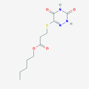 pentyl 3-[(3,5-dioxo-2H-1,2,4-triazin-6-yl)sulfanyl]propanoate