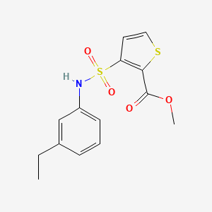 molecular formula C14H15NO4S2 B2557359 Methyl 3-{[(3-ethylphenyl)amino]sulfonyl}thiophene-2-carboxylate CAS No. 895260-11-4