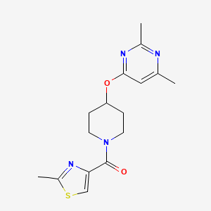 molecular formula C16H20N4O2S B2557360 (4-((2,6-Diméthylpyrimidin-4-yl)oxy)pipéridin-1-yl)(2-méthylthiazol-4-yl)méthanone CAS No. 2034557-98-5