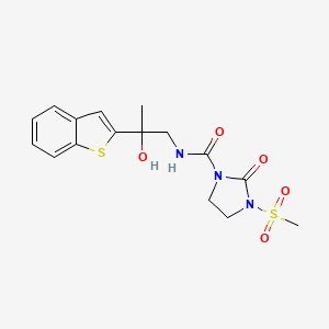 molecular formula C16H19N3O5S2 B2557362 N-(2-(benzo[b]thiophén-2-yl)-2-hydroxypropyl)-3-(méthylsulfonyl)-2-oxoimidazolidine-1-carboxamide CAS No. 2034242-86-7