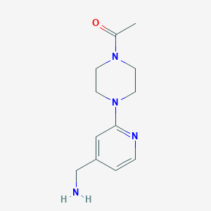 molecular formula C12H18N4O B2557367 1-{4-[4-(Aminomethyl)pyridin-2-yl]piperazin-1-yl}ethan-1-one CAS No. 954571-60-9