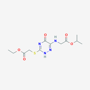 molecular formula C12H18N4O5S B255737 propan-2-yl 2-[[3-(2-ethoxy-2-oxoethyl)sulfanyl-5-oxo-2H-1,2,4-triazin-6-yl]amino]acetate 
