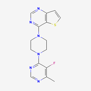 molecular formula C15H15FN6S B2557371 4-[4-(5-Fluoro-6-methylpyrimidin-4-yl)piperazin-1-yl]thieno[3,2-d]pyrimidine CAS No. 2380098-95-1