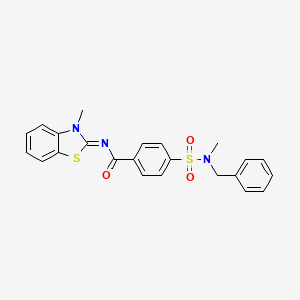 molecular formula C23H21N3O3S2 B2557376 (E)-4-(N-benzyl-N-methylsulfamoyl)-N-(3-methylbenzo[d]thiazol-2(3H)-ylidene)benzamide CAS No. 683260-96-0