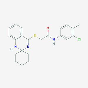 molecular formula C22H24ClN3OS B2557381 N-(3-氯-4-甲基苯基)-2-{1'H-螺[环己烷-1,2'-喹唑啉]硫代}乙酰胺 CAS No. 893786-94-2