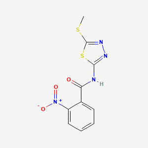 molecular formula C10H8N4O3S2 B2557390 N-(5-methylsulfanyl-1,3,4-thiadiazol-2-yl)-2-nitrobenzamide CAS No. 393566-99-9
