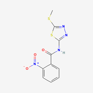 molecular formula C10H8N4O3S2 B2557390 N-(5-(metiltio)-1,3,4-tiadiazol-2-il)-2-nitrobenzamida CAS No. 393566-99-9