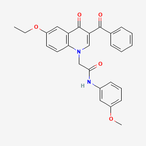 molecular formula C27H24N2O5 B2557397 2-(3-benzoyl-6-ethoxy-4-oxoquinolin-1(4H)-yl)-N-(3-methoxyphenyl)acetamide CAS No. 897759-15-8