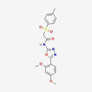 N-(5-(2,4-dimethoxyphenyl)-1,3,4-oxadiazol-2-yl)-2-tosylacetamide