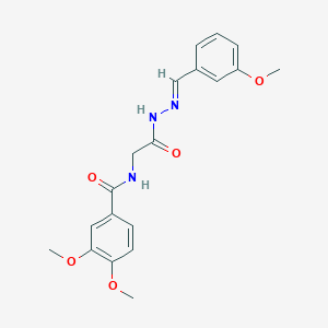 molecular formula C19H21N3O5 B2557400 (E)-3,4-dimethoxy-N-(2-(2-(3-methoxybenzylidene)hydrazinyl)-2-oxoethyl)benzamide CAS No. 223676-18-4