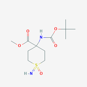 molecular formula C12H22N2O5S B2557405 Methyl 1-imino-4-[(2-methylpropan-2-yl)oxycarbonylamino]-1-oxothiane-4-carboxylate CAS No. 2378502-11-3