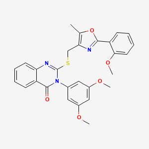 3-(3,5-dimethoxyphenyl)-2-(((2-(2-methoxyphenyl)-5-methyloxazol-4-yl)methyl)thio)quinazolin-4(3H)-one