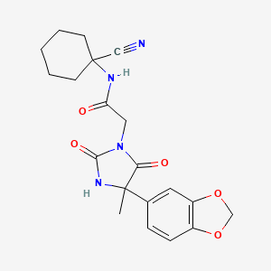 2-[4-(1,3-benzodioxol-5-yl)-4-methyl-2,5-dioxoimidazolidin-1-yl]-N-(1-cyanocyclohexyl)acetamide