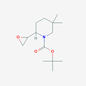 molecular formula C14H25NO3 B2557412 Tert-butyl 5,5-dimethyl-2-(oxiran-2-yl)piperidine-1-carboxylate CAS No. 2248313-17-7