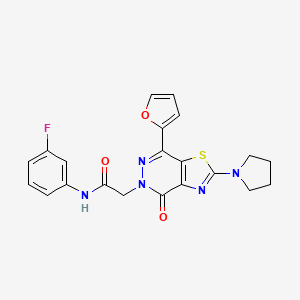 N-(3-fluorophenyl)-2-(7-(furan-2-yl)-4-oxo-2-(pyrrolidin-1-yl)thiazolo[4,5-d]pyridazin-5(4H)-yl)acetamide